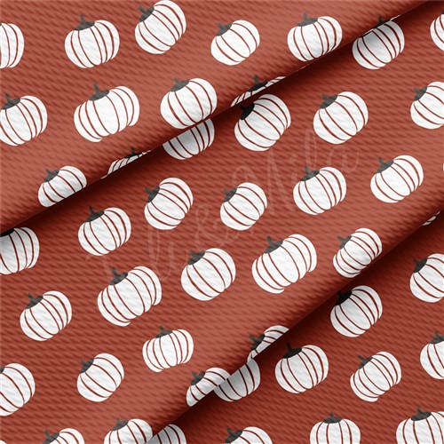 Pumpkin Fall Printed Liverpool Bullet Textured Stretch Solid Strip Thick Knit Jersey Fabric