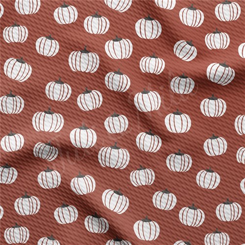 Pumpkin Fall Printed Liverpool Bullet Textured Stretch Solid Strip Thick Knit Jersey Fabric