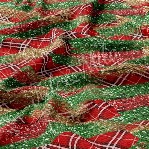 Christmas Liverpool Bullet Textured Stretch Solid Strip Thick Knit Jersey Fabric