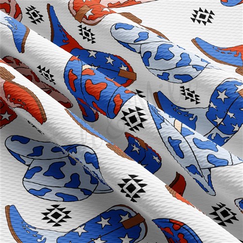 4th of July Patriotic Printed Liverpool Fabric AA1782 & Get a Free $89.99 Embroidery Bundle