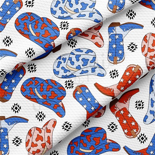 4th of July Patriotic Printed Liverpool Fabric AA1782 & Get a Free $89.99 Embroidery Bundle