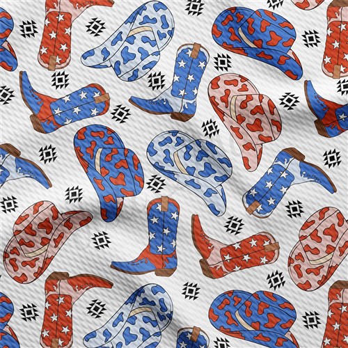 4th of July Patriotic Printed Liverpool Fabric AA1782 & Get a Free $89.99 Embroidery Bundle