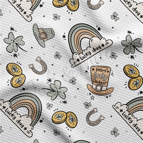 St. Patrick's Day Printed Liverpool Bullet Textured Stretch Solid Strip Thick Knit Jersey Fabric