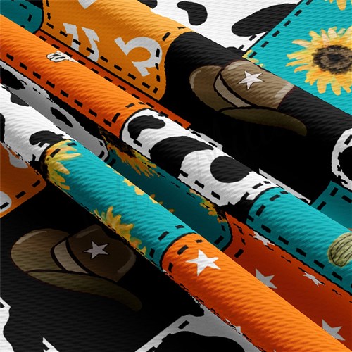 Boho Cow Patchwork Printed Liverpool Fabric AA1888 & Get a Free $89.99 Embroidery Bundle