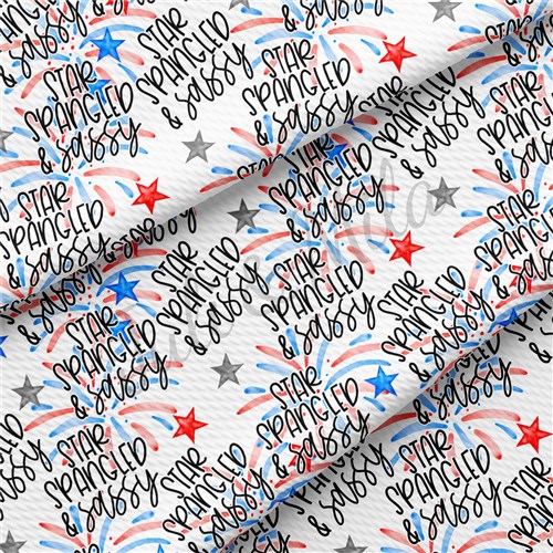 Patriotic 4th of July PT47 Liverpool Bullet Textured Stretch Solid Strip Thick Knit Jersey Fabric