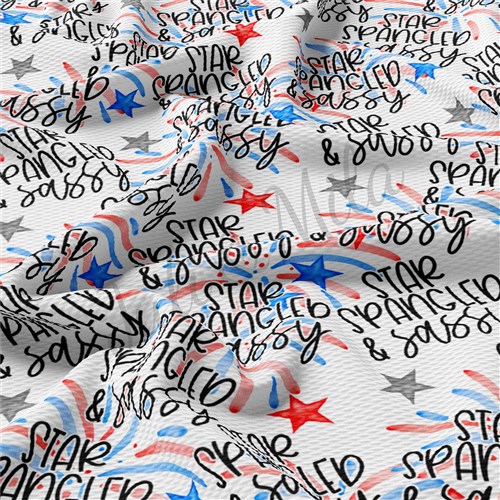 Patriotic 4th of July PT47 Liverpool Bullet Textured Stretch Solid Strip Thick Knit Jersey Fabric