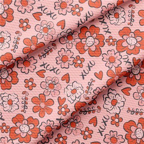 Valentine's Day Printed Liverpool Bullet Textured Stretch Solid Strip Thick Knit Jersey Fabric