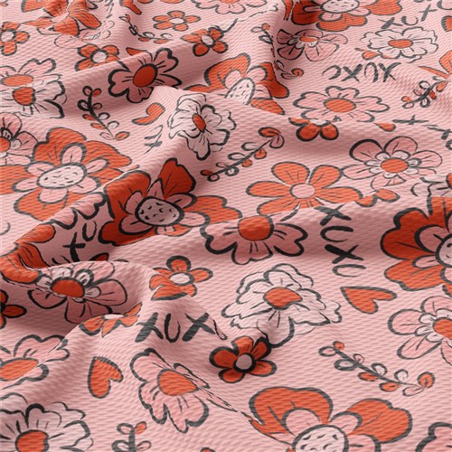 Valentine's Day Printed Liverpool Bullet Textured Stretch Solid Strip Thick Knit Jersey Fabric