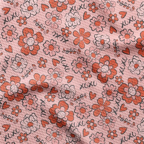 Valentine's Day Printed Liverpool Bullet Textured Stretch Solid Strip Thick Knit Jersey Fabric