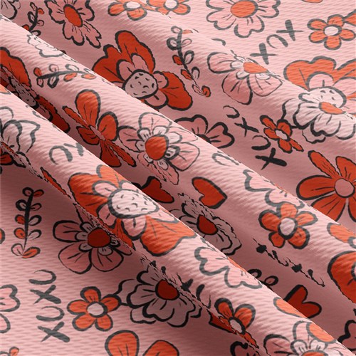 Valentine's Day Printed Liverpool Bullet Textured Stretch Solid Strip Thick Knit Jersey Fabric