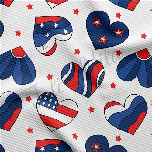 Patriotic 4th of July Printed Liverpool Stretch USA Flag (PT & Get a Free $89.99 Embroidery Bundle