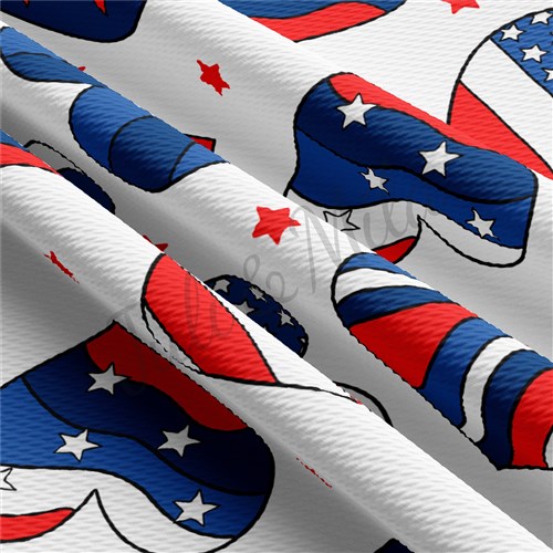 Patriotic 4th of July Printed Liverpool Stretch USA Flag (PT & Get a Free $89.99 Embroidery Bundle
