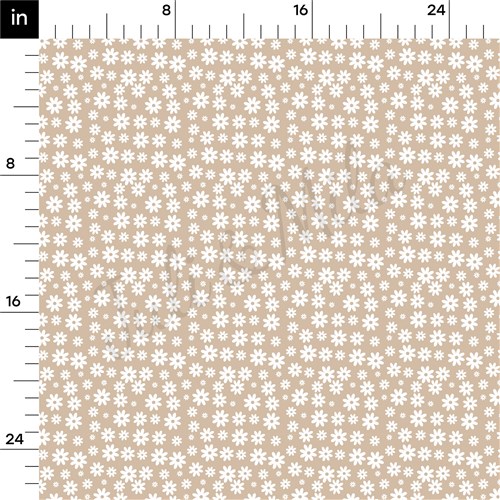 Daisy Floral Beige Liverpool Bullet Textured Stretch Solid Strip Thick Knit Jersey Fabric