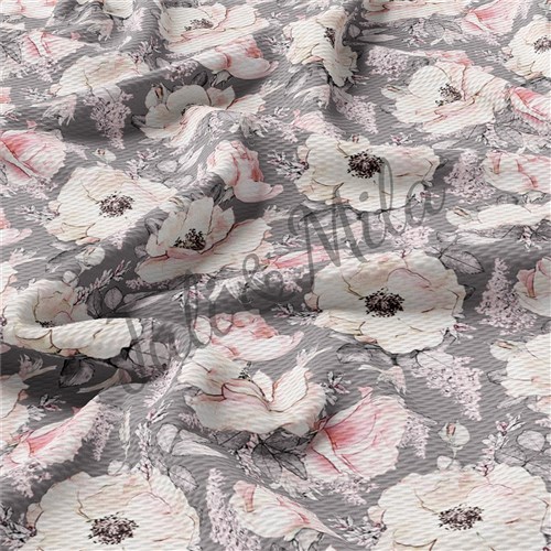 Printed Floral Liverpool Watercolour roses(F47) & Get a Free $89.99 Embroidery Bundle