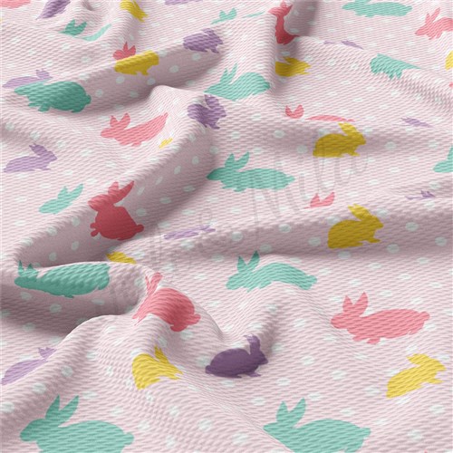 Easter AA2409 Liverpool Bullet Textured Stretch Solid Strip Thick Knit Jersey Fabric