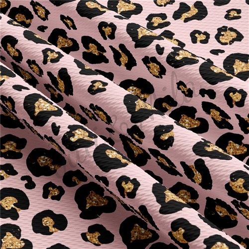 Cheetah Leopard TBP102 Liverpool Bullet Textured Stretch Solid Strip Thick Knit Jersey Fabric