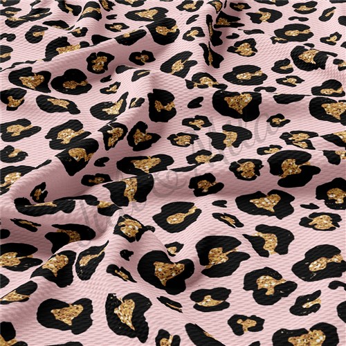 Cheetah Leopard TBP102 Liverpool Bullet Textured Stretch Solid Strip Thick Knit Jersey Fabric
