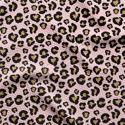 Cheetah Leopard TBP102 Liverpool Bullet Textured Stretch Solid Strip Thick Knit Jersey Fabric