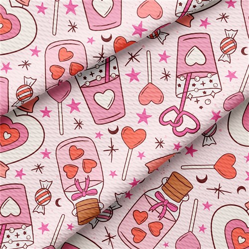 Valentine's Day Printed Liverpool Bullet Textured Stretch Solid Strip Thick Knit Jersey Fabric