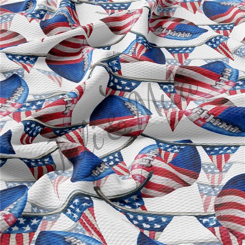 Patriotic 4th of July Printed Liverpool USA Flag (PT & Get a Free $89.99 Embroidery Bundle