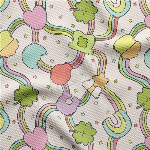 St. Patrick's Day Printed Liverpool Bullet Textured Stretch Solid Strip Thick Knit Jersey Fabric