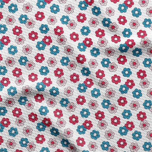 Patriotic 4th of July Liverpool Bullet Textured Stretch Solid Strip Thick Knit Jersey Fabric