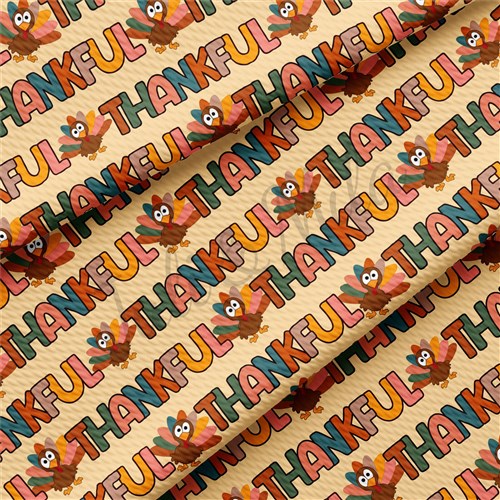 Thankful Thanksgiving Printed Fall Autumn Liverpool  Stretch AA1475 & Get a Free $89.99 Embroidery Bundle