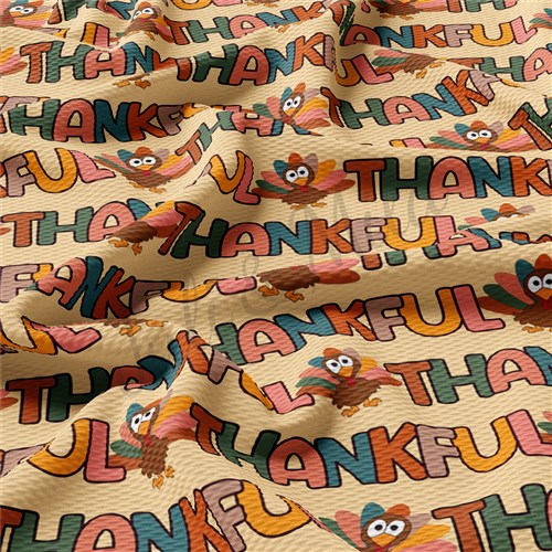 Thankful Thanksgiving Printed Fall Autumn Liverpool  Stretch AA1475 & Get a Free $89.99 Embroidery Bundle