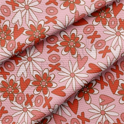 Valentine's Day Printed Liverpool Bullet Textured Stretch Solid Strip Thick Knit Jersey Fabric