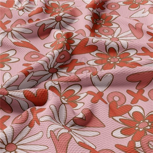 Valentine's Day Printed Liverpool Bullet Textured Stretch Solid Strip Thick Knit Jersey Fabric