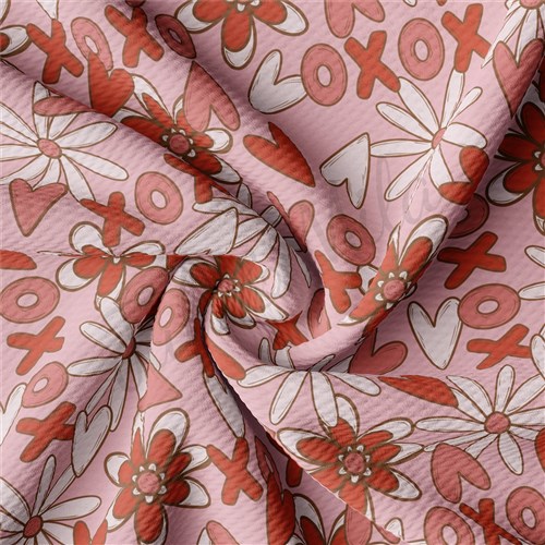Valentine's Day Printed Liverpool Bullet Textured Stretch Solid Strip Thick Knit Jersey Fabric