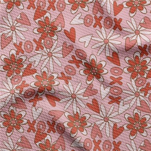 Valentine's Day Printed Liverpool Bullet Textured Stretch Solid Strip Thick Knit Jersey Fabric