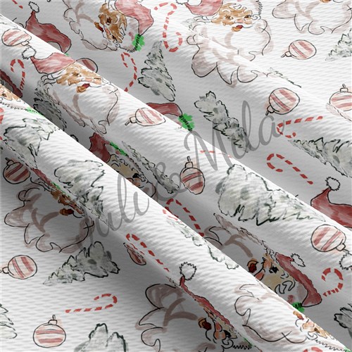 Christmas Printed Liverpool Bullet Textured Stretch Solid Strip Thick Knit Jersey Fabric