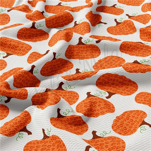 Pumpkin Printed Liverpool Bullet Textured Stretch Solid Strip Thick Knit Jersey Fabric
