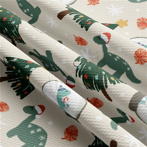 Dino Christmas Printed Liverpool Fabric AA2151 & Get a Free $89.99 Embroidery Bundle