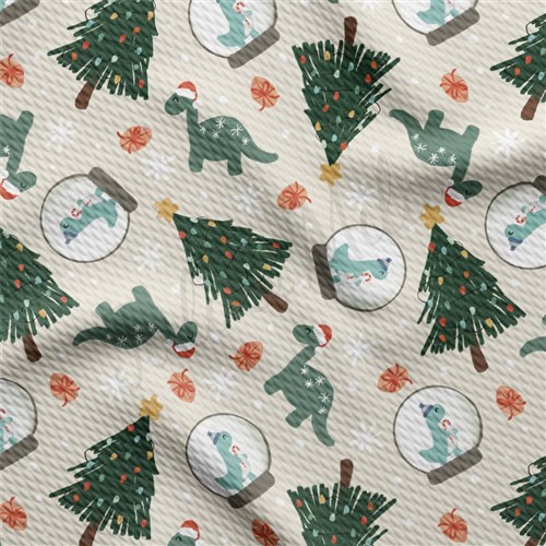 Dino Christmas Printed Liverpool Fabric AA2151 & Get a Free $89.99 Embroidery Bundle
