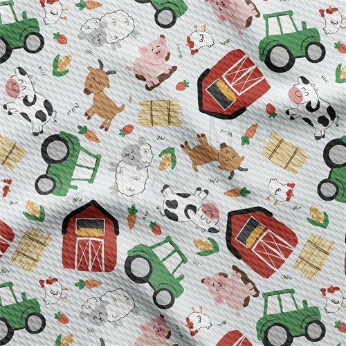 Farm Printed Liverpool Fabric AA1821 & Get a Free $89.99 Embroidery Bundle