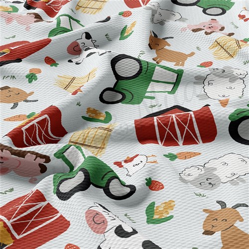 Farm Printed Liverpool Fabric AA1821 & Get a Free $89.99 Embroidery Bundle