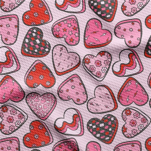 Valentine's Day Liverpool Bullet Textured Stretch Solid Strip Thick Knit Jersey Fabric