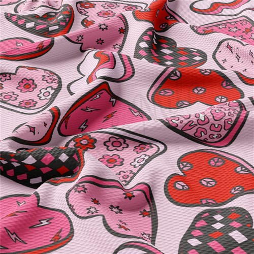 Valentine's Day Liverpool Bullet Textured Stretch Solid Strip Thick Knit Jersey Fabric