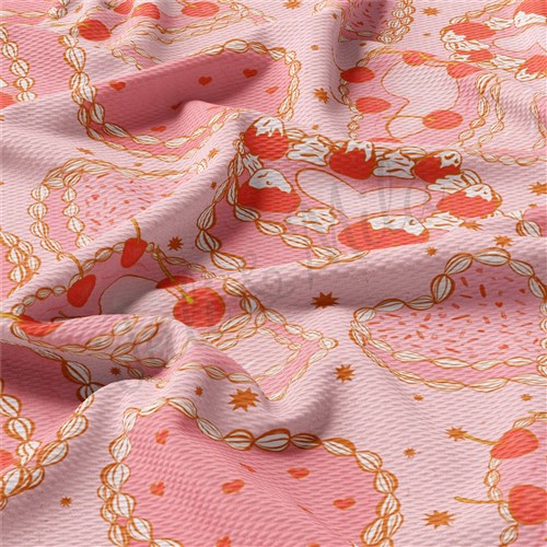 Valentine's Day Printed Liverpool Bullet Textured Stretch Solid Strip Thick Knit Jersey Fabric