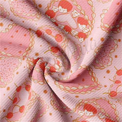Valentine's Day Printed Liverpool Bullet Textured Stretch Solid Strip Thick Knit Jersey Fabric
