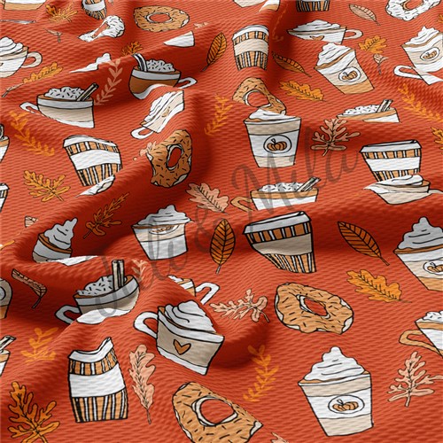 Coffee Printed Liverpool 4 Way Fabric coffeetime & Get a Free $89.99 Embroidery Bundle
