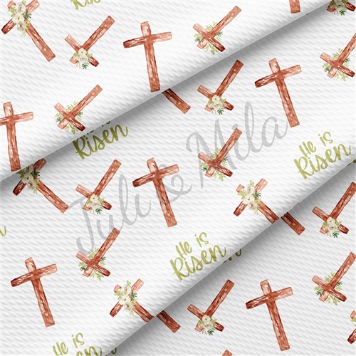 Easter Easter69 Liverpool Bullet Textured Stretch Solid Strip Thick Knit Jersey Fabric