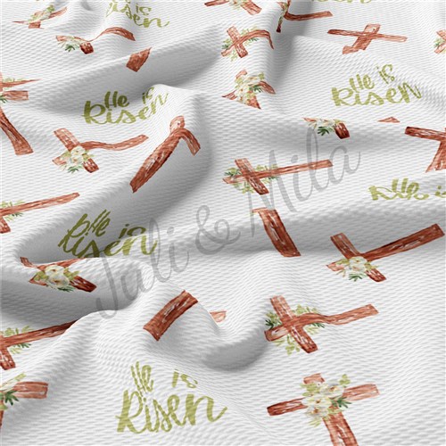 Easter Easter69 Liverpool Bullet Textured Stretch Solid Strip Thick Knit Jersey Fabric