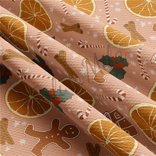 Christmas Printed Liverpool Bullet Textured Stretch Solid Strip Thick Knit Jersey Fabric