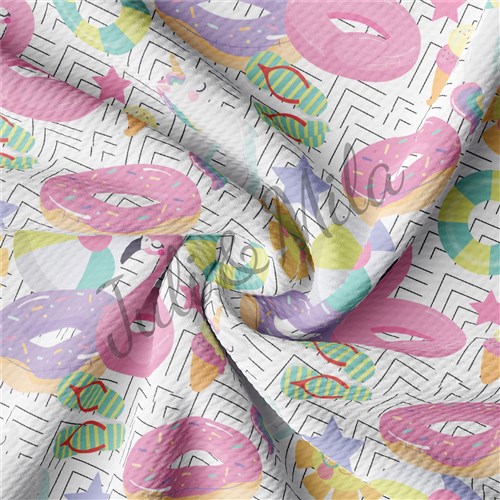 Donuts Printed Liverpool 4 Way Fabric Donuts3 & Get a Free $89.99 Embroidery Bundle