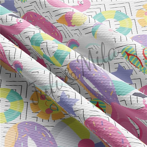 Donuts Printed Liverpool 4 Way Fabric Donuts3 & Get a Free $89.99 Embroidery Bundle
