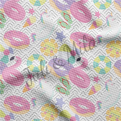 Donuts Printed Liverpool 4 Way Fabric Donuts3 & Get a Free $89.99 Embroidery Bundle