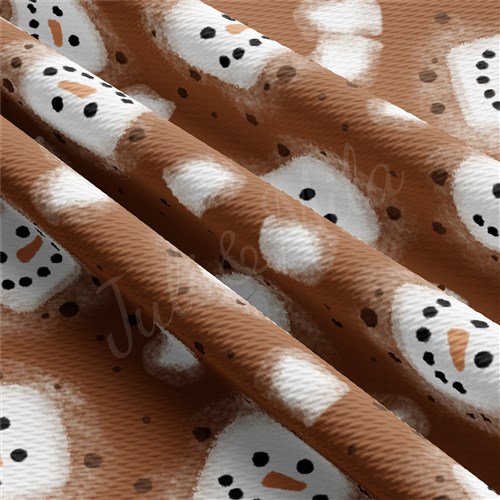 Christmas Cocoa Printed Liverpool Bullet Textured Stretch Solid Strip Thick Knit Jersey Fabric